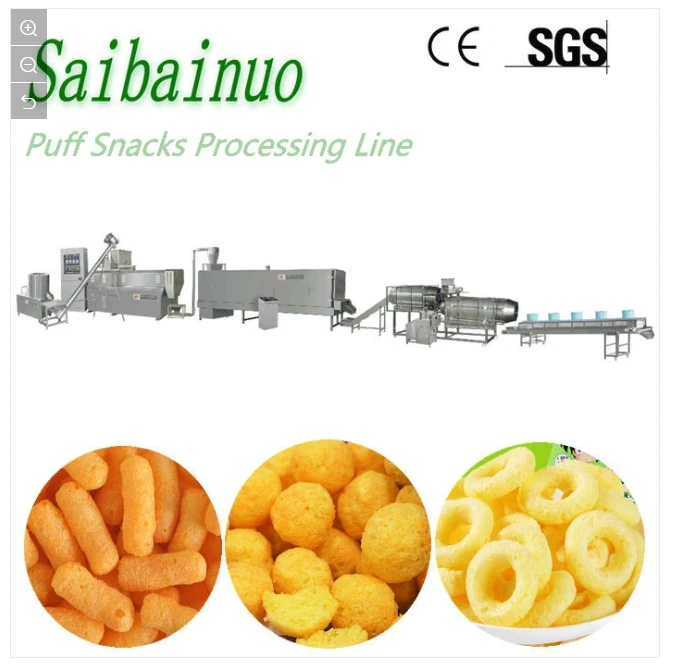 Corn Puff Snack Cheese Ball Extruder Line